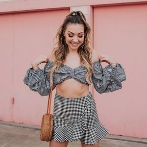 Matching Gingham Two-Piece Set